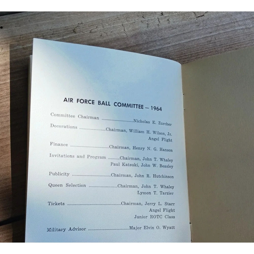 University of Tennessee The Air Force Ball April 3rd 1964 Program